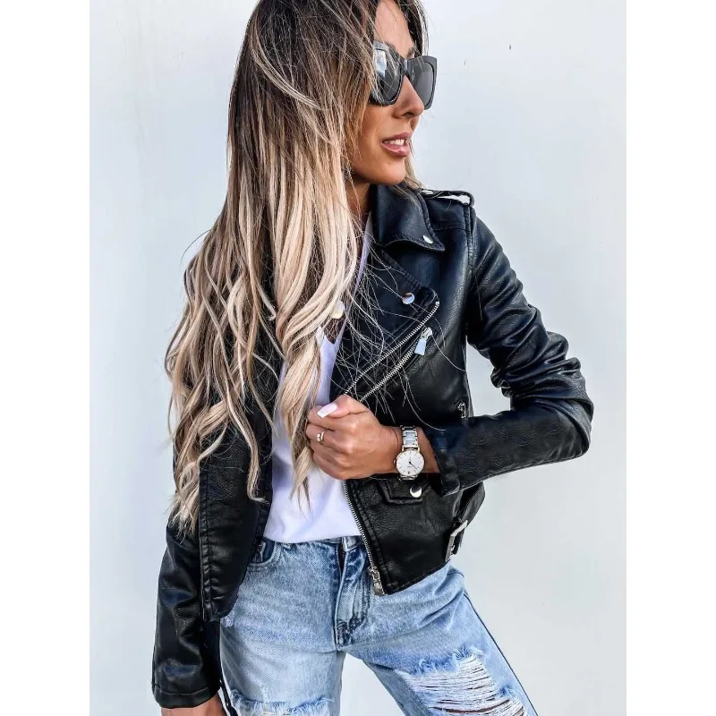 Mandylandy локомотивные PU куртки верхняя одежда женская модная куртка на молнии с