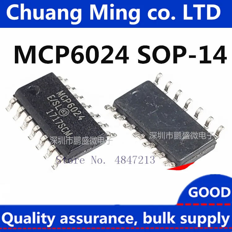 20 шт./лот MCP6024 McP6024-E/SL MCP6024-I/SL SOP14, маломощный чип op-amp, быстрая доставка в наличии на складе