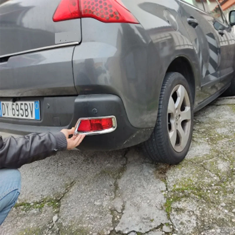 

ABS хромированный автомобильный противотуманный фонарь, задние противотуманные фары, наклейки для Peugeot 3008 2013 2014 2015, аксессуары