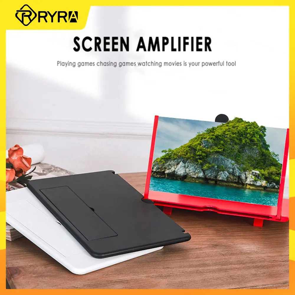 

RYRA 12/10 Inch 3D Screen Amplifier Mobile Phone Screen Video Magnifier For Smartphone Enlarged Screen Phone Stand Bracket