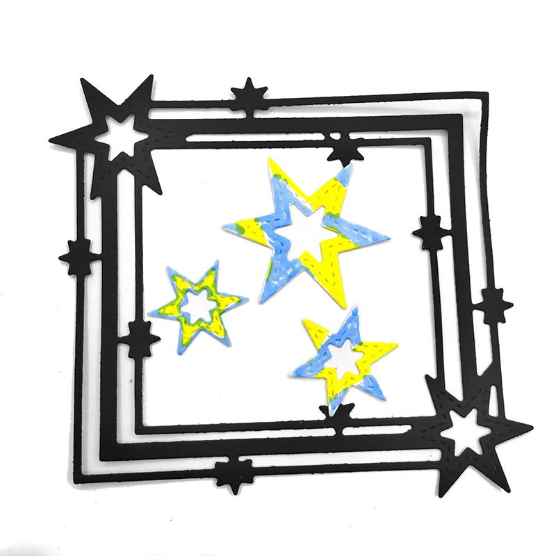 

Metal Cutting Dies Cutting Dies Dies 3D Stars Square Border Scrapbooking Paper Craft Die Blades Punching Dies