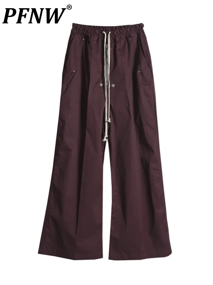 

PFNW 2023 New Wide Leg Straight Trousers Fashion Long Trousers European American Darkswear Crotch Front Zipper Overalls 12A5650