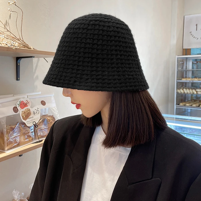 Флисовая рыбацкая шапка женская однотонная купольная шляпа-ведро осенне-зимняя