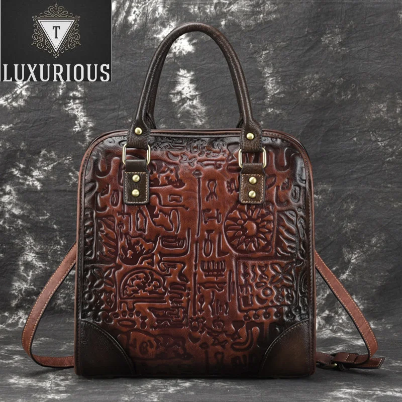 

Женская сумка из натуральной кожи, с принтом