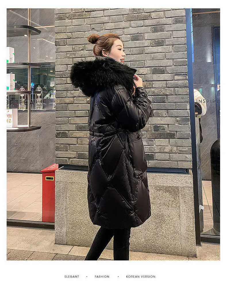 YYCZF 2022 New Winter Women's Jacket Casual Hooded Large Fur Collar Cotton Coat Zipper Buttons Thick Warm Long Overcoat Parkas