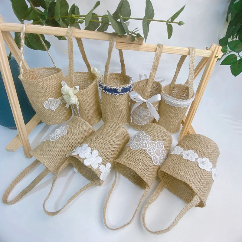 

LuanQI 25X15 CM Wedding Decoration Lace Jewelry Gift Bag Candy With Handle for Home Holiday Party DIY Decoration Wedding Bags