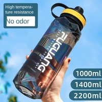 2l large capacity water bottle high temperature plastic water cup blue green black outdoor sports students free shipping items