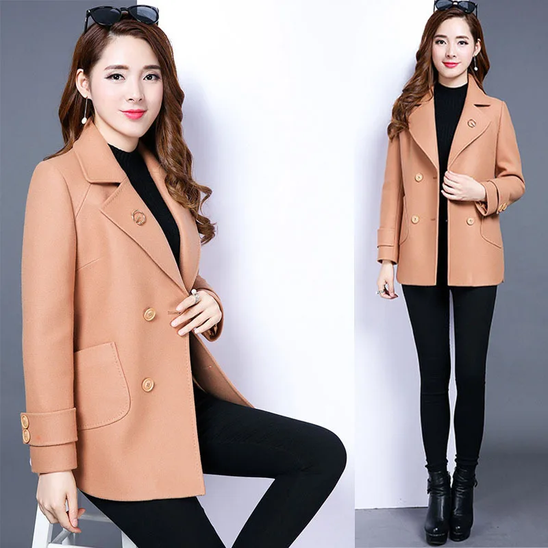 

Новинка 2022, популярное осеннее шерстяное пальто, женская Банкетная свадебная одежда, модное пальто, облегающий элегантный костюм, офисные женские пальто