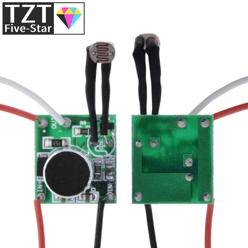 TZT DIY Низковольтный датчик управления звуком постоянного тока 3 В-30 В Светодиодный