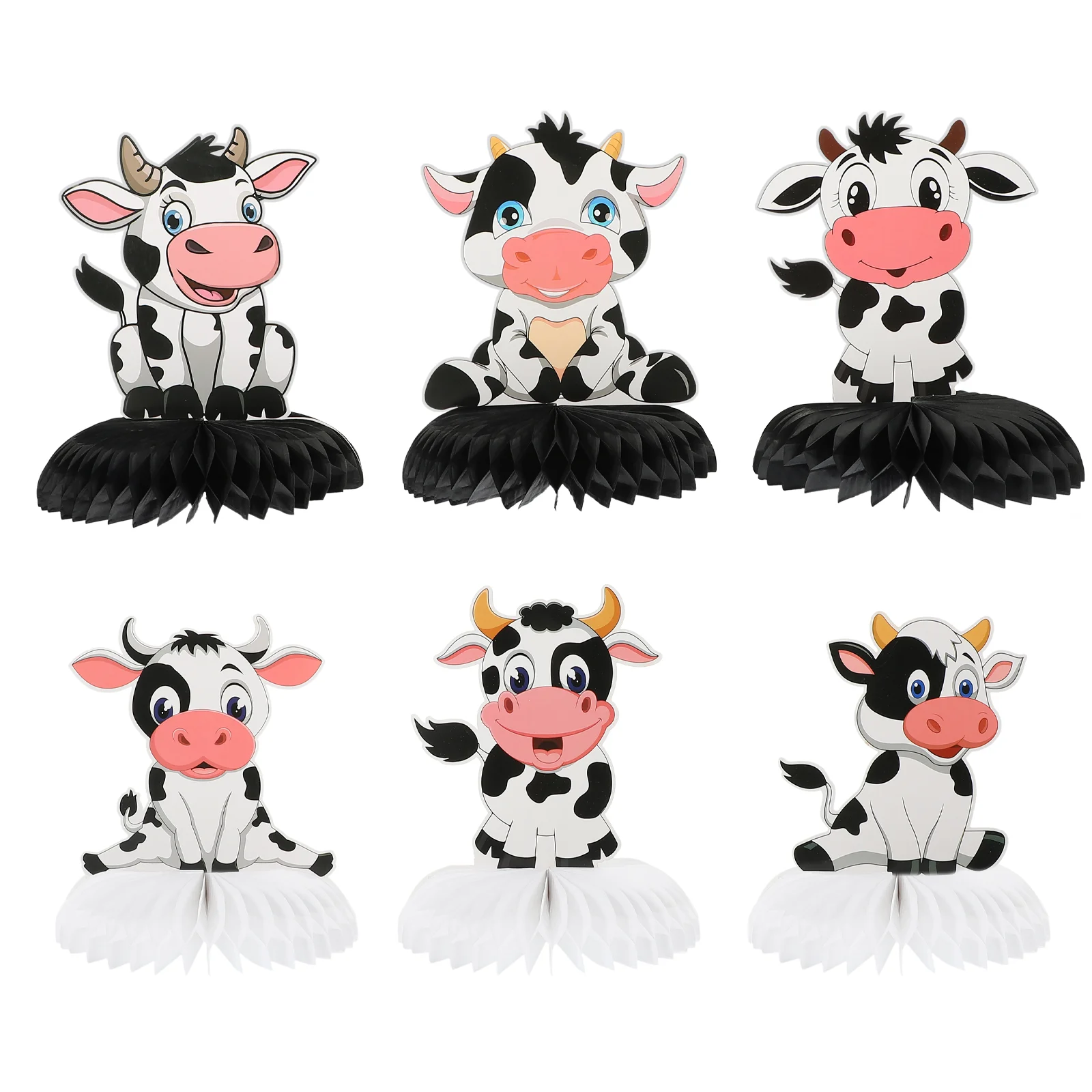 

Honeycomb Cow Party Centerpieces Animal Table Farm Birthday Paper Decorations Baby Shower Desktop Decor Decoration Ornament
