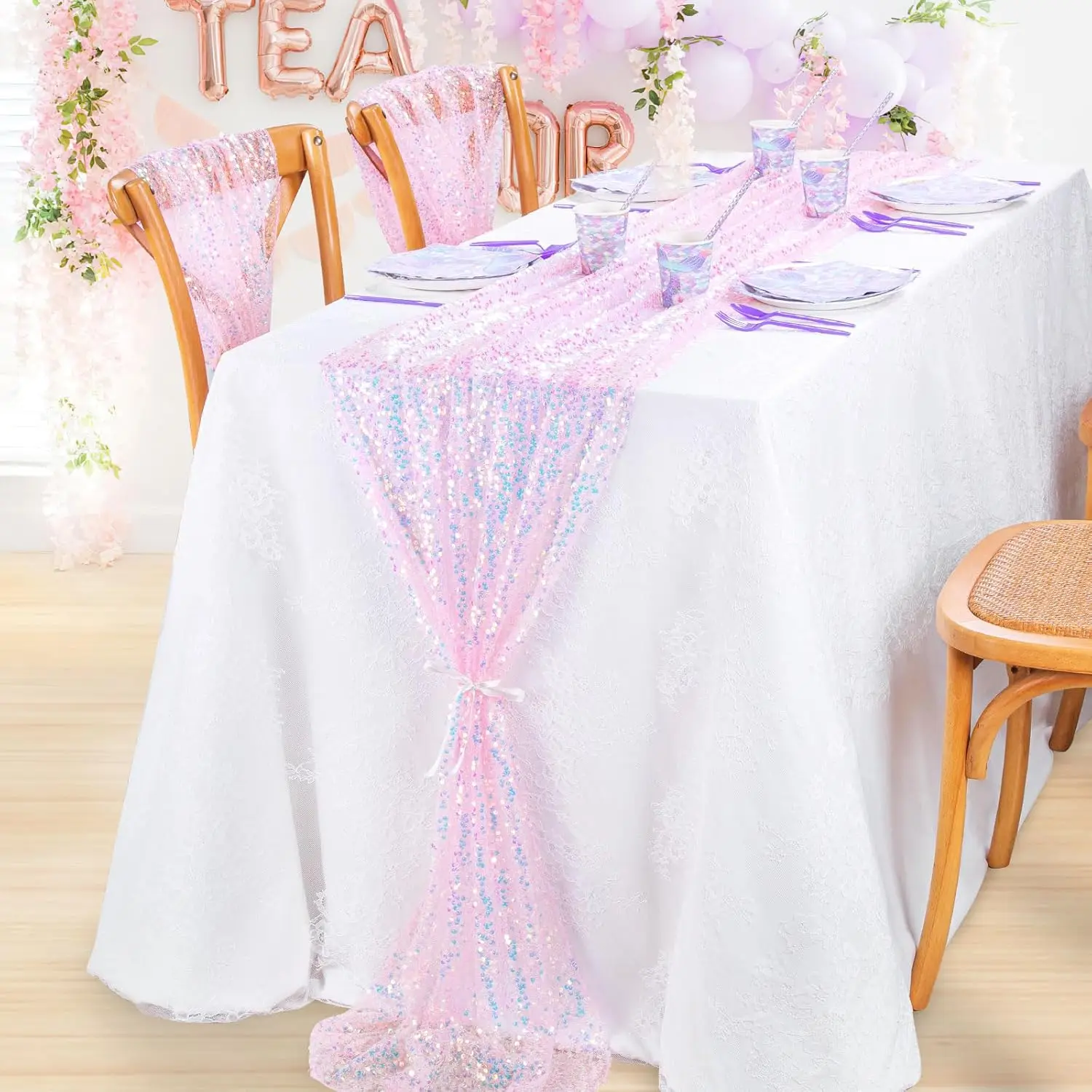 

Блестящая переливающаяся дорожка с блестками, мягкое украшение для свадебного обеденного стола для невесты, детского душа, дня рождения, свадьбы, вечеринки