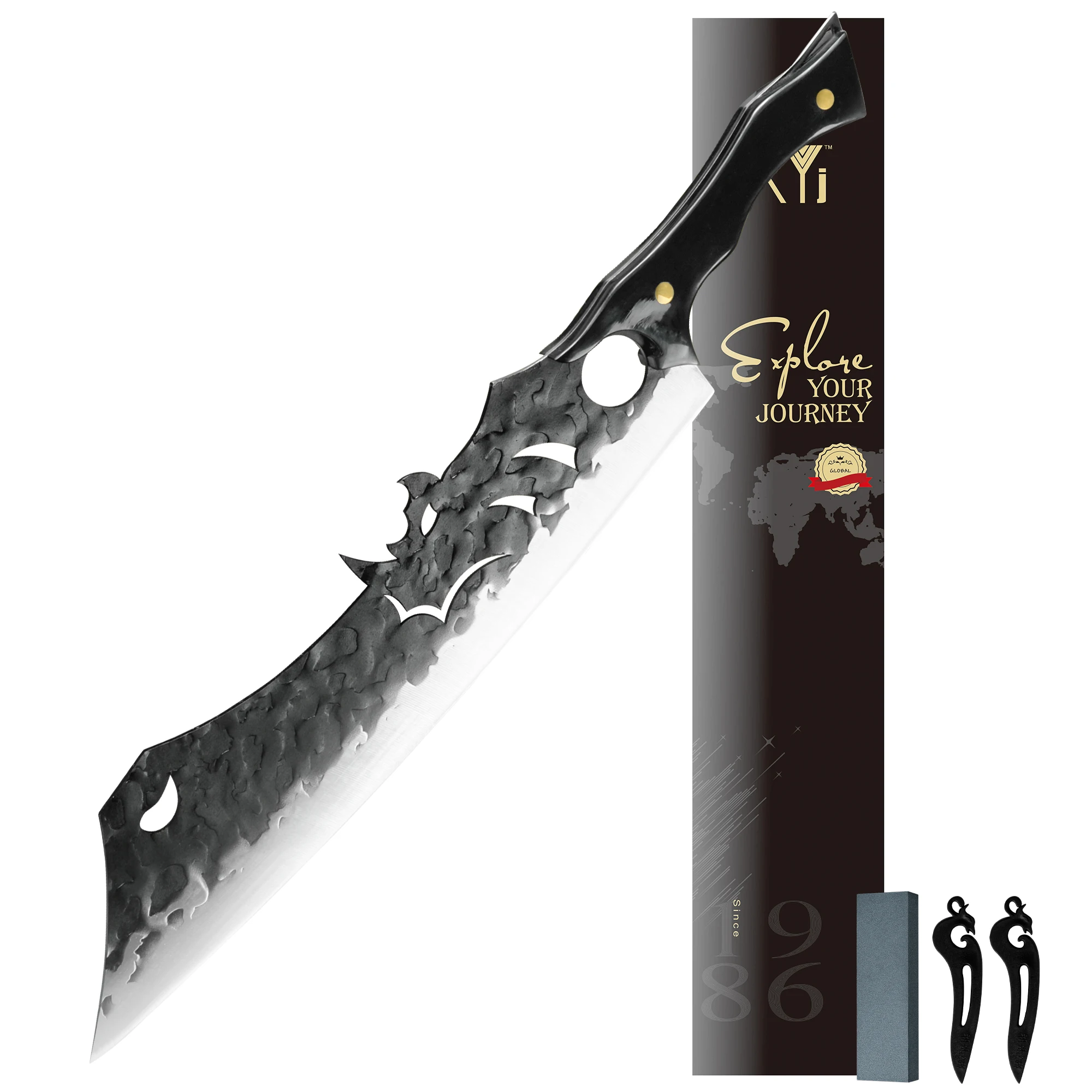 

XYj 15 дюймов V-образная форма Заостренное лезвие нож для нарезки мяса из нержавеющей стали кухонный нож шеф-повара нож для овощей слайсер инст...