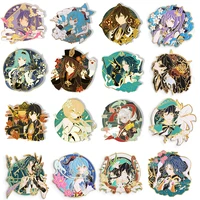 20pcs anime genshin impact metal brooch pins yoimiya kaedehara keqing zhongli figure enamel badge brooches jewelry wholesale