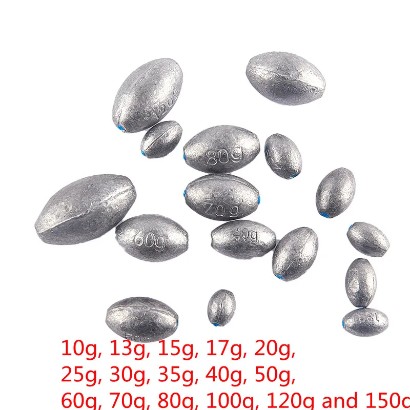 

Fishing Weight Sinker Fishing Olive Shape Rig Sinkers Fishing Weights Split Shot Sink Fishing Tackle Tool Accessories 10g-70g