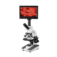 9lcd display5mp pixel xsp116 aluminum case 400x blood digital microscope for underwater microorganismsstudent rearch