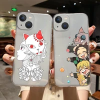 kimetsu no yaiba demon slayer anime phone cover for iphone 11 12 13 pro max x xr xsmax 6s 7 8 plus 13mini soft silicone tpu case