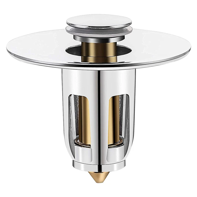 

Universal Bathroom Sink Stopper Upgraded -Up Stainless Steel Sink Drain Strainer Washbasin Bathtub Drain Filter