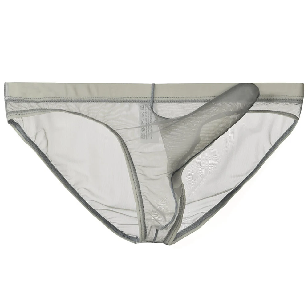 Underwear Men Sexy Elephant Nose Briefs Ultra-thin Mesh Bikini Panties Solid Seamless Elastic Lingerie Brief Tangas Underpants