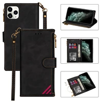 luxury leather flip case for iphone 14 13 12 mini 11 pro max xr x xs se2022 6 7 8 plus zipper wallet card slots stand phone bags