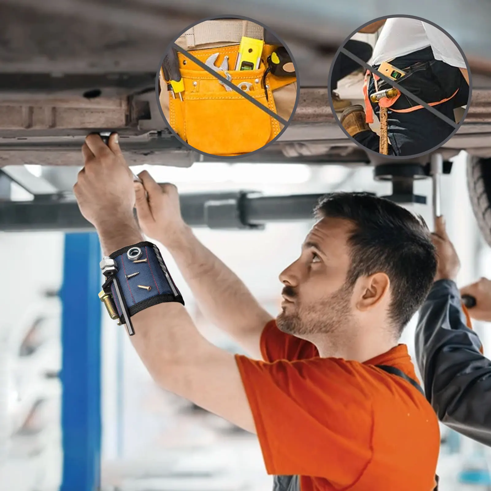 Magnetic Wristband Portable Tool Bag Strong Belt with Telescopic Pick Up for Screw Nail Nut Bolt |