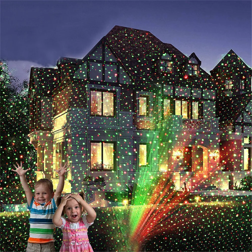 

Moving Full Sky Star Laser Projector Lamp Outdoor Garden Landscape Lighting Red&Green Christmas Party LED Stage Light