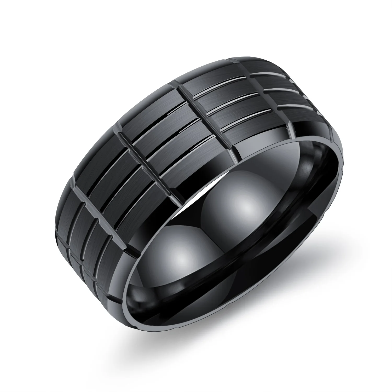 

Fashion Titanium Steel Men's Ring Black Personality Hipster Men Single Index Finger Ring Jewelry Ring
