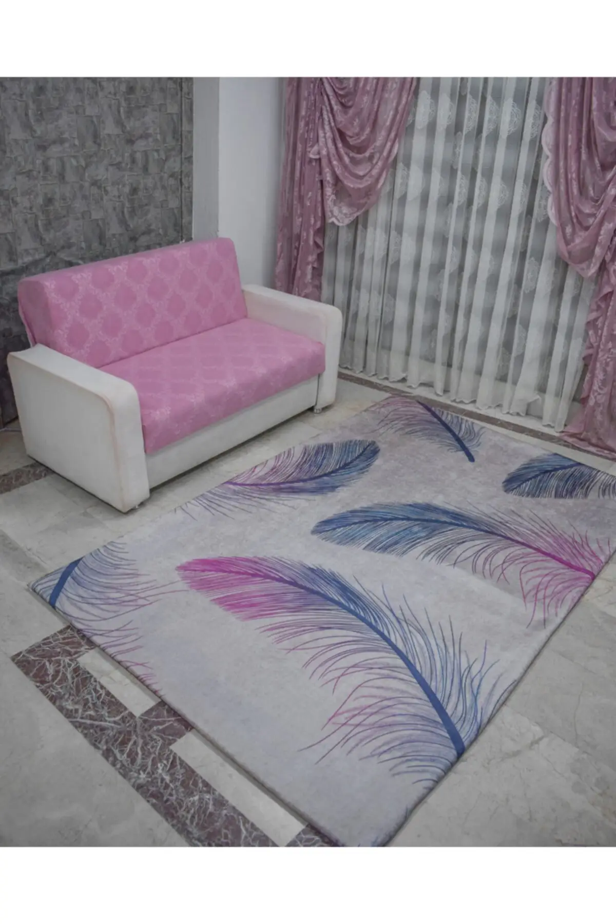 

Домашний декор, чехол для ковров, ковровых покрытий, валяный синий узор, губчатый бархатный ковер