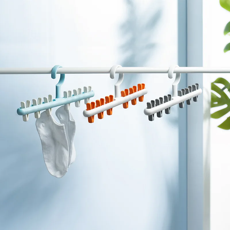 1/3 Pcs Multifunctional Windproof Hanger Strong Pants Socks Clip Organize Shelf Balcony Drying Rack Bathroom Storage Accessories