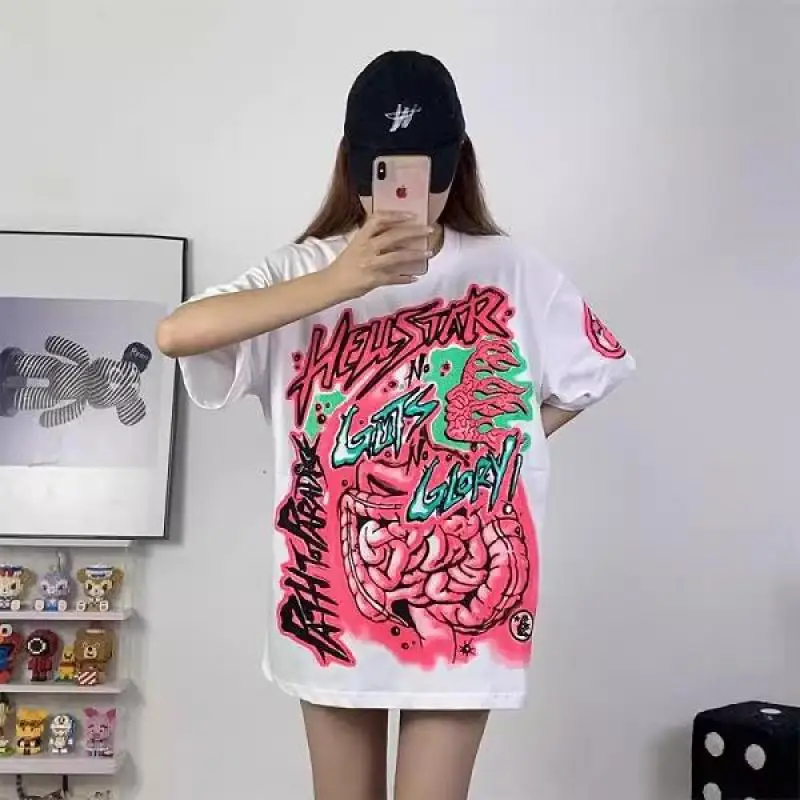 

23SS Новая модная Высококачественная футболка 1:1 Hellstar Studios для мужчин и женщин футболка с цифровым принтом Футболка оверсайз Футболка Повседневная футболка