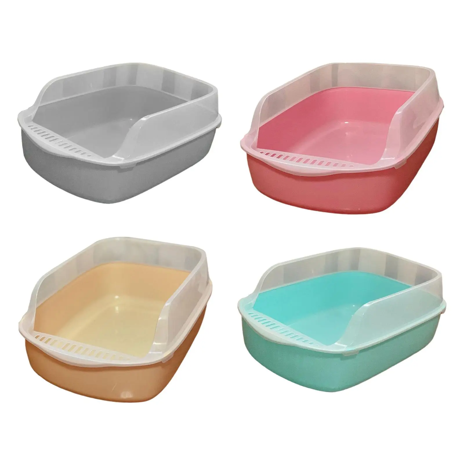 Semi Closed Travel Kitten Litter Pan Cat Toilet Bedpan Heighten Pet Litter Tray For Indoor Cats Rabbit Small Pets