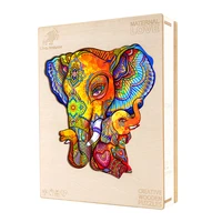 wooden puzzle adult unique elephant shape pieces puzzles 3d wooden toys for kids jigsaw concentration education game diy gift
