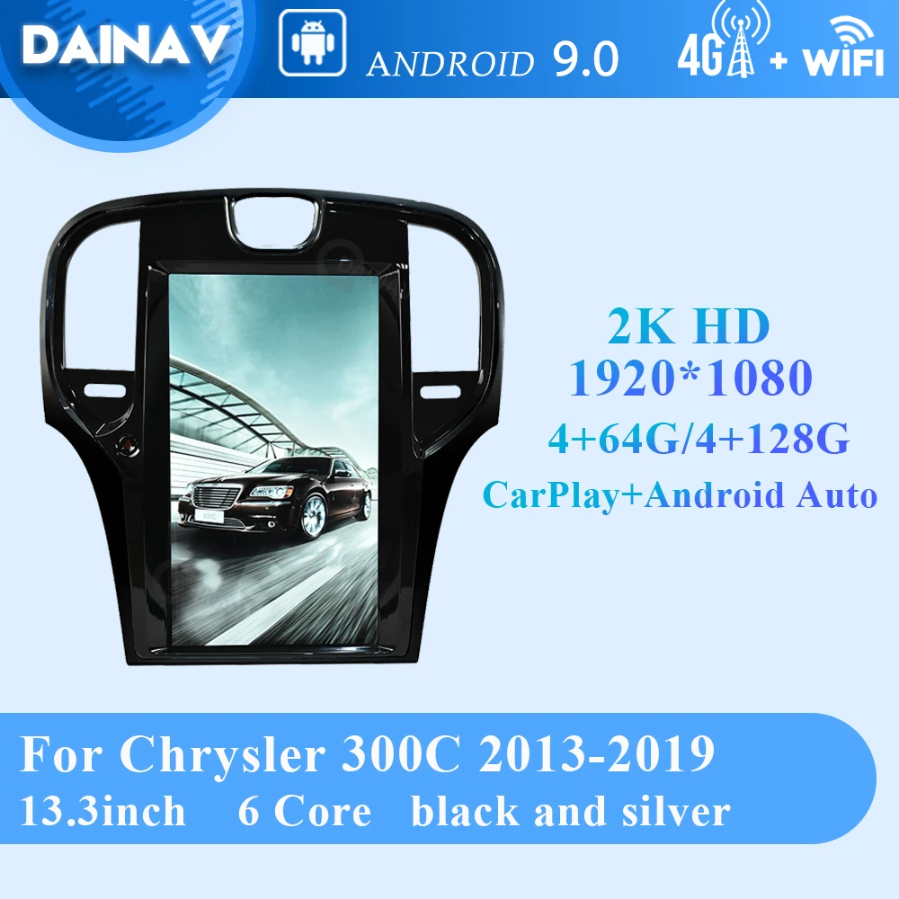 

13,3 дюймовая автомобильная аудиосистема Для Chrysler 300C 2013 2014 2015 2016-2019, автомобильная стереосистема android, мультимедийный видеоплеер, радио, рекор...