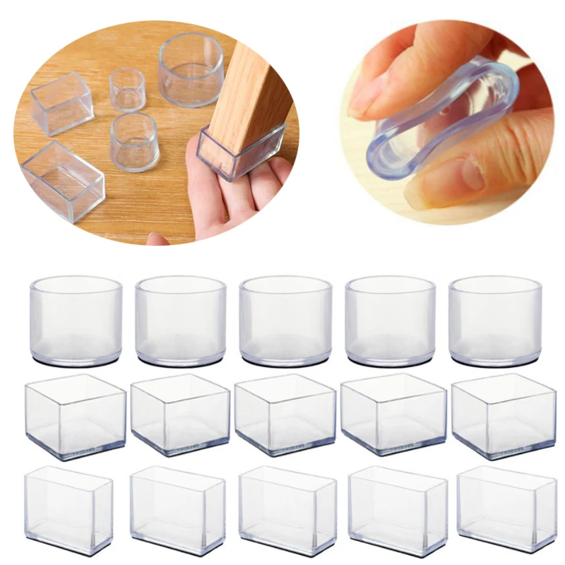 

4/8pcs Chair Leg Caps Rubber Feet Protector Pads Furniture Table Covers Socks Plugs Cover Furniture Leveling Feet Home Decor