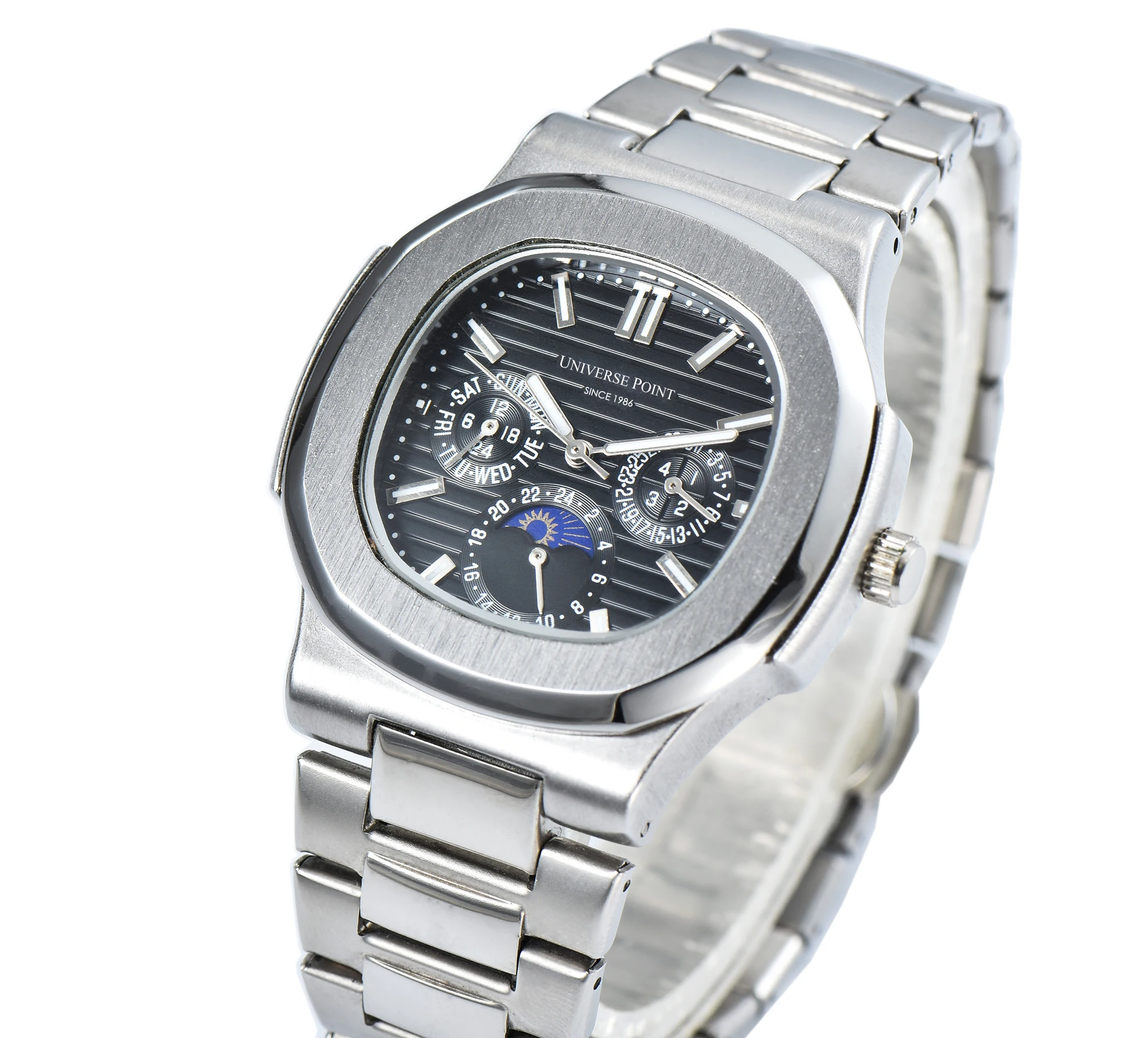 

New Fashion Multifunctional Chronograph Men's Fashion High Quality Stainless Steel Waterproof Business Quartz Watch
