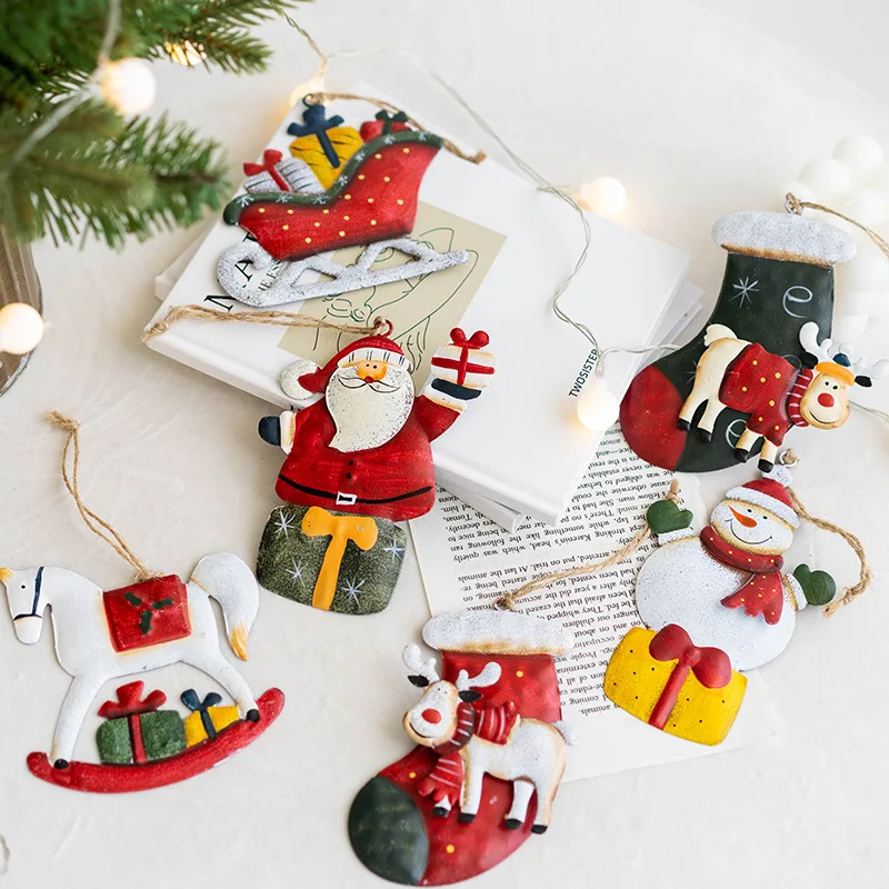 

2022 рождественская подвеска, украшения для рождественской елки, подвесные металлические украшения «сделай сам», SantaChristmas, елочные украшения ...