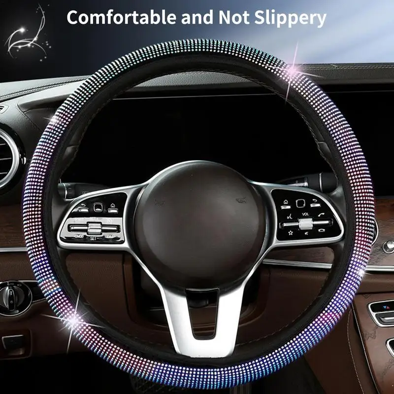 

Universal Colorful Crystal Rhinestone Diamond Rainbow Bling Accessories Anti Slip Wheel Protector Sparkling Car Accessories