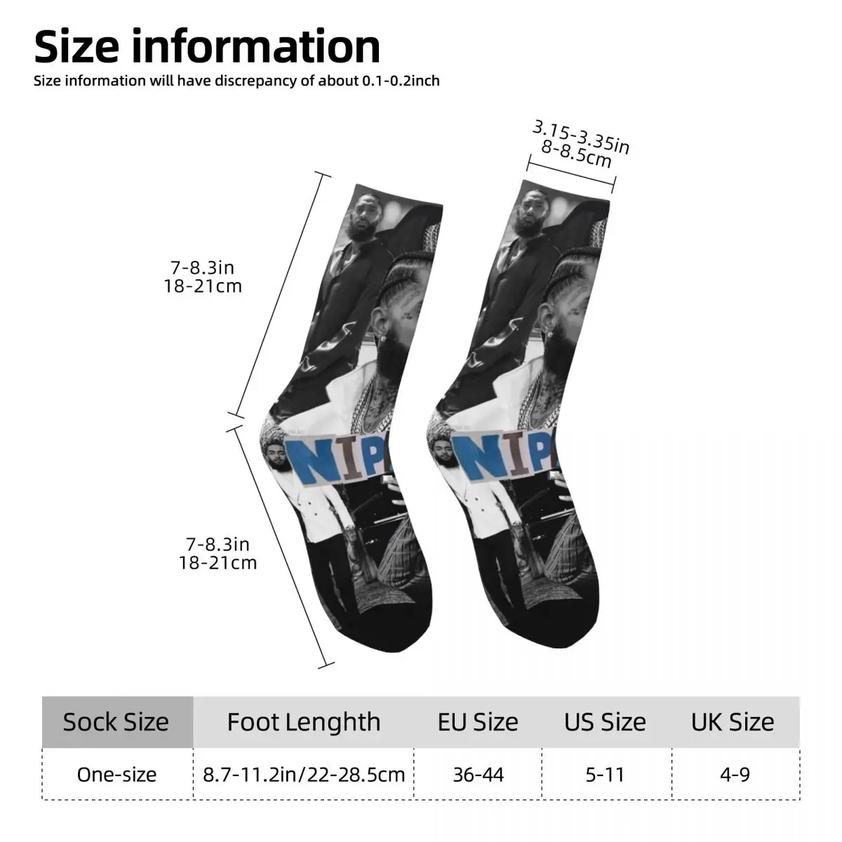 Баскетбольные носки Crazy Design N-Nipsey Hussles для музыкантов из полиэстера женщин и