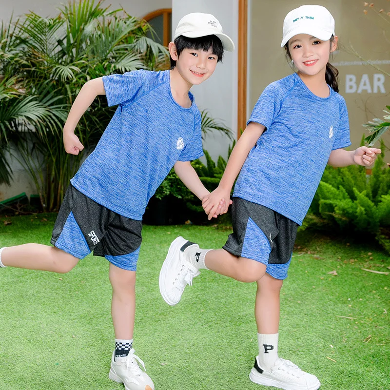 

Children Thin Short-sleeved Summer Suit Loose Mesh Breathable basketball Boys Clothing Set