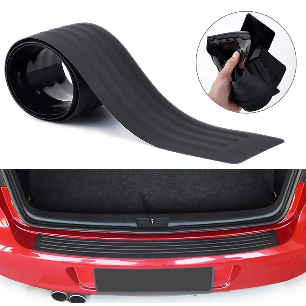 Купи Universal 104cm 90cm Car Trunk Door Sill Plate Protector Rear Bumper Guard Rubber Mouldings Pad Trim Cover Strip Car Styling за 595 рублей в магазине AliExpress