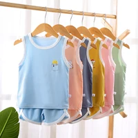 childrens quick drying vest set summer ice silk clothes boys and girls two piece childrens clothing designer clothes