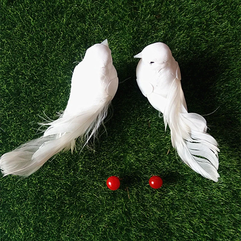 

Artificial Foam Birds Imitation Pigeon White Mini Simulation Feather Handmade Models Photography Props Wedding Party Decoration