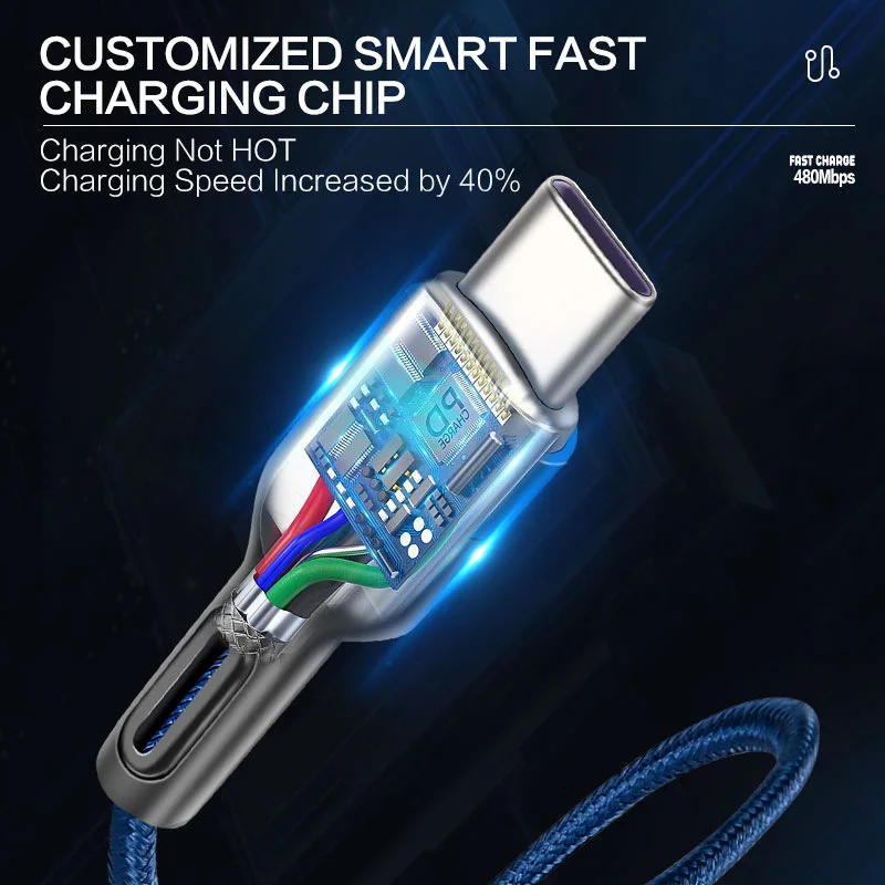 Кабель Micro USB 5 А Type C для быстрой зарядки телефона |