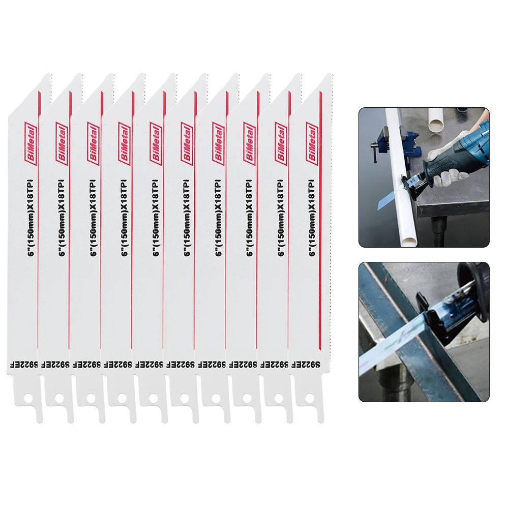 

Cutting Metal Saw Blades 10pcs Bi-metal Blade 130mm Flexible Total Length 150mm White Automobile Manufacturing Firm