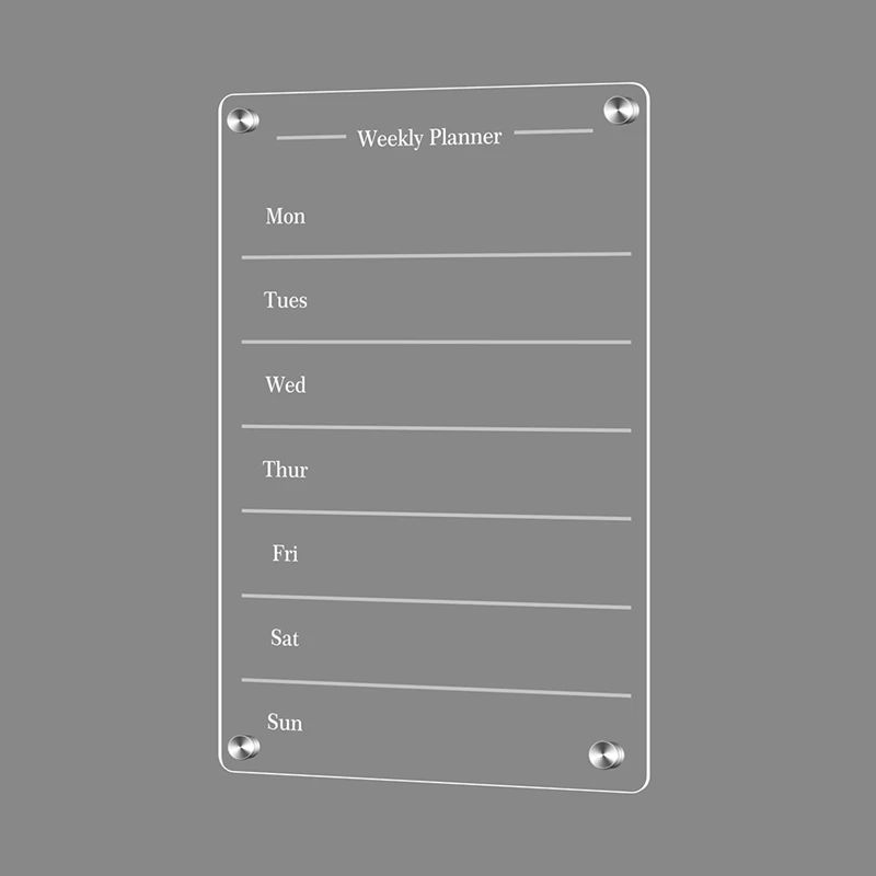Прозрачный акриловый магнитный для холодильника 9x13 дюймов еженедельная доска