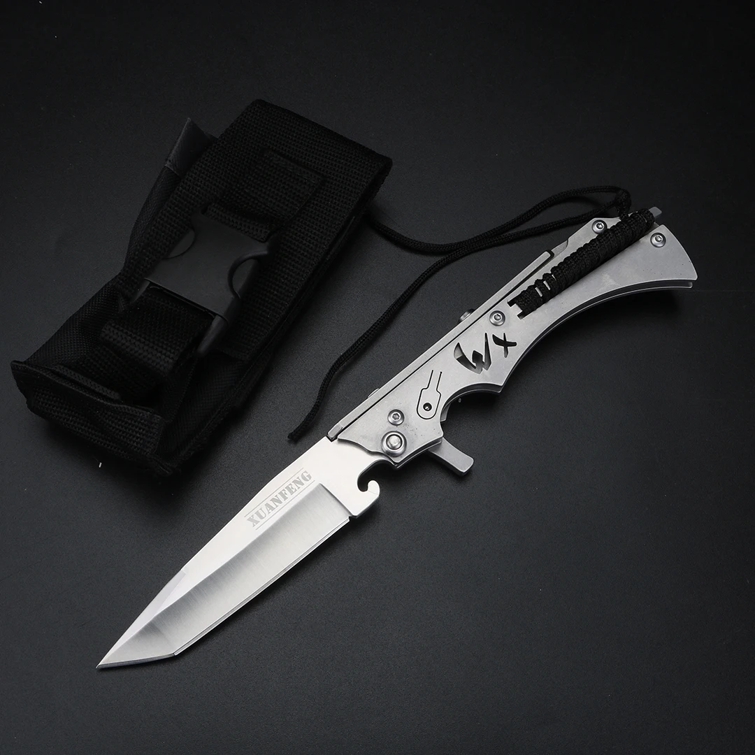 

D2 steel mechanical multi-function folding knife high hardness jungle adventure hunting knife portable survival tool knife