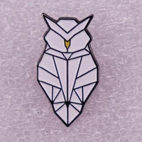 white origami owl jewelry gift pin wrap garment lapefashionable creative cartoon brooch lovely enamel badge clothing accessories