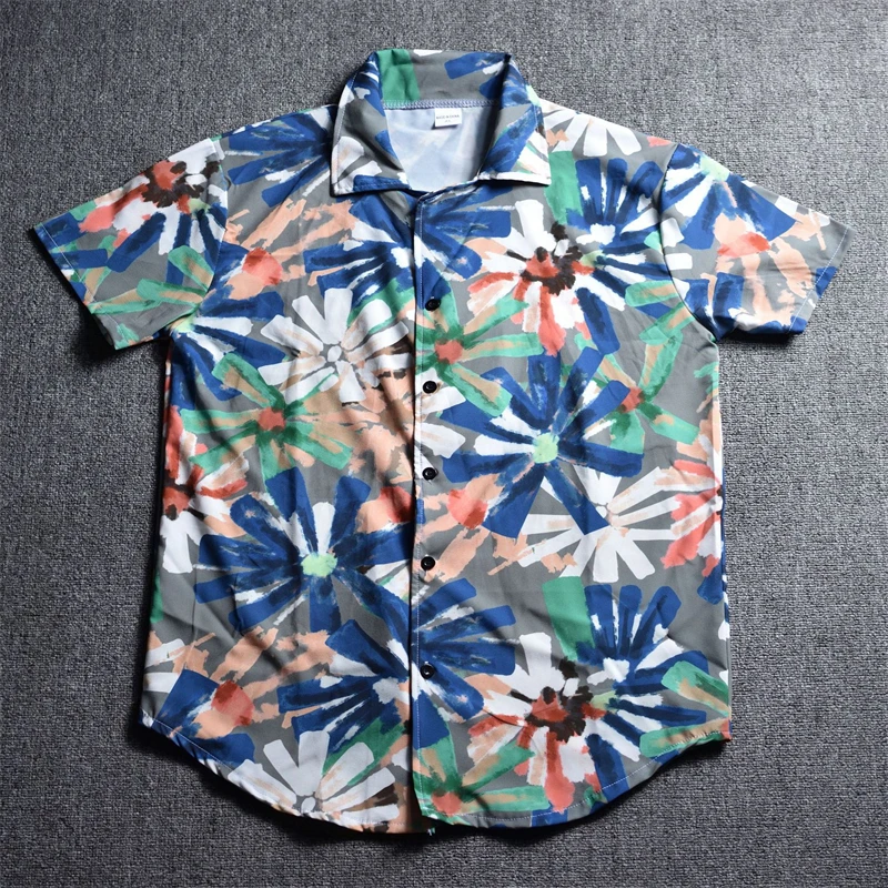 Summer New 2022 Hawaiian Casual Men's Shirts Fashion Personality 3D Digital Printing Streetwear Trend Short Sleeve Tops