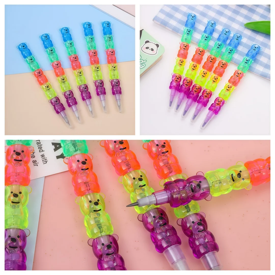 

Карандаши мультипликационные медведи 5 секционных HB 10-30 шт