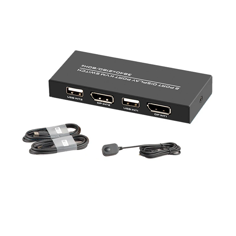 2 Port DisplayPort KVM Switch HD 2 in 1 out DP switch 2 PCs share a set of keyboard mouse monitor USB printer U disk sharer