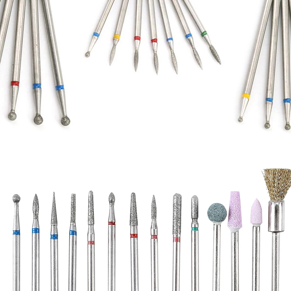 7PCS/Set Diamond Nail Drill Bit For Manicure Pedicure E-File Accessories Polishing 2.35mm Milling Cutter